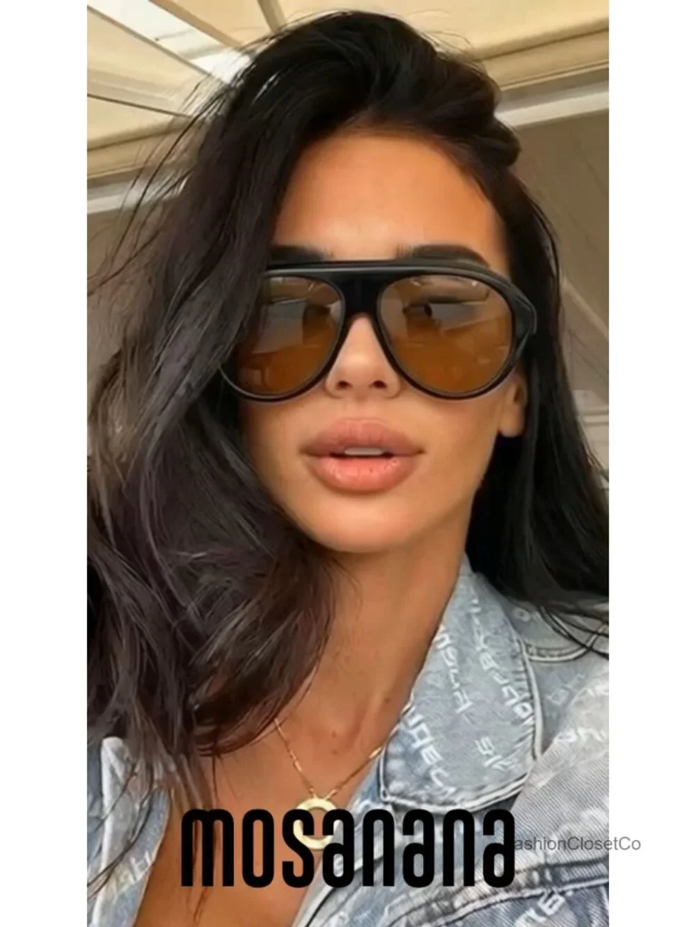 Oversized Aviator Sunglasses Women Retro UV400 Protection Street Style